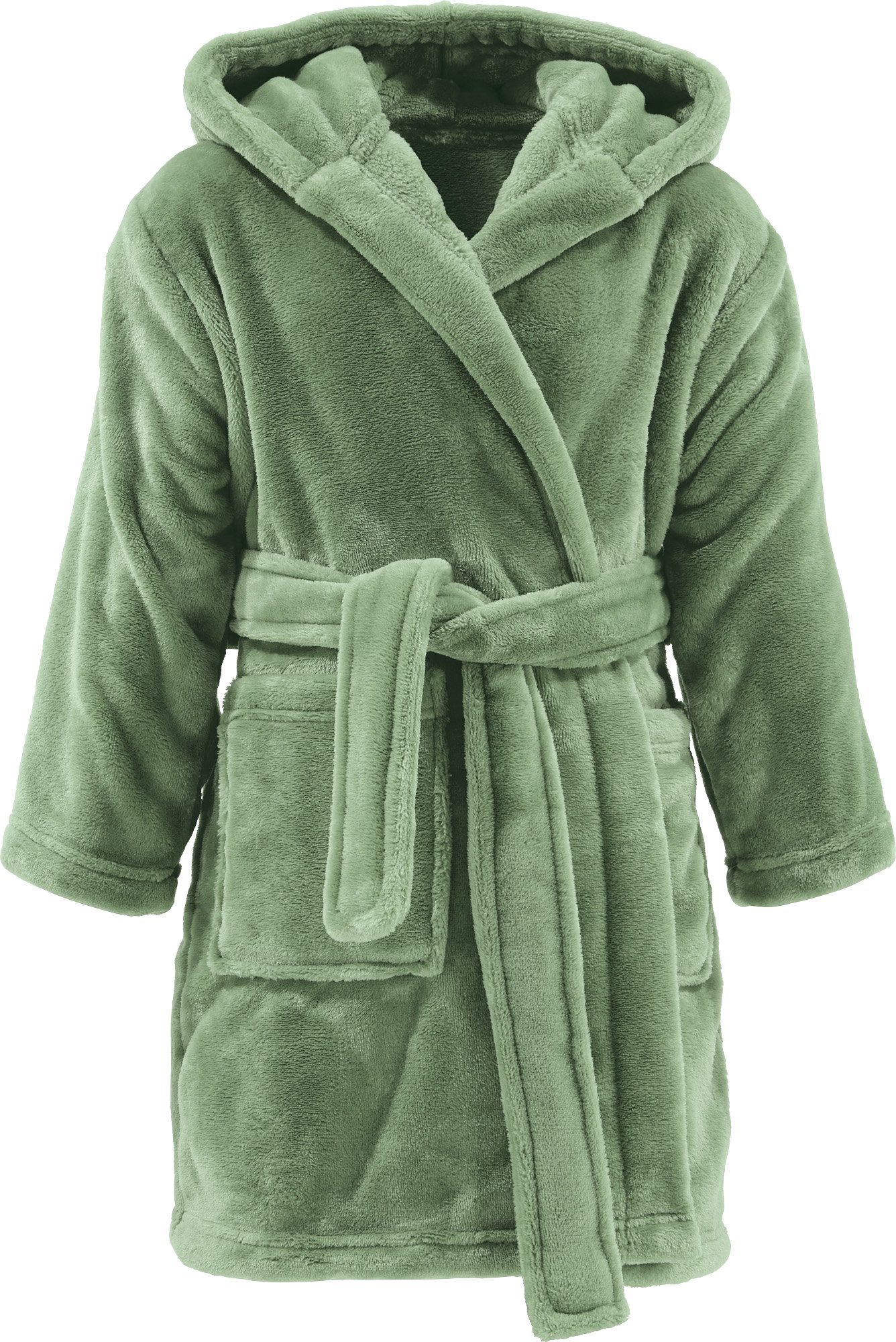 REDBEST Kinderbademantel Kinder-Bademantel "Perris" mit Kapuze, Rückenlänge: 66 cm, Fleece, mit Kapuze/mit Aufsatztasche:, default, Fleece Uni