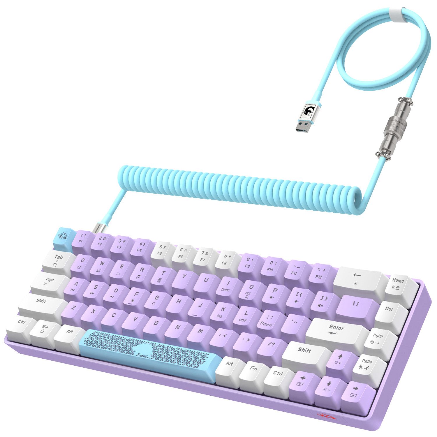 ZIYOU LANG T8 60% Mechanische Gaming-Tastatur,68 Tasten TKL mit Kompaktem Layout, Gaming-Tastatur (Kompaktem Layout,18 RGB,Anti-Ghosting,USB-C Spiralkabel,für PC,Mac)