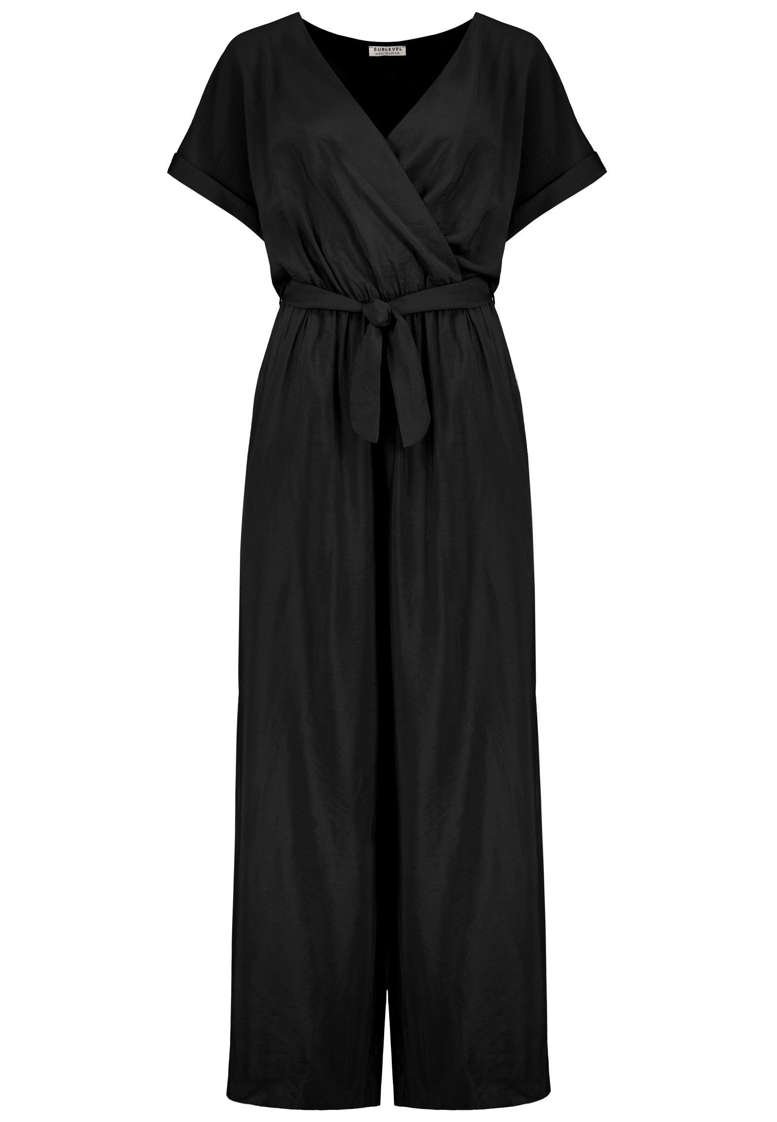 SUBLEVEL Overall Damen Overall Jumpsuit lange Hose Sommer Binde Gürtel Einteiler