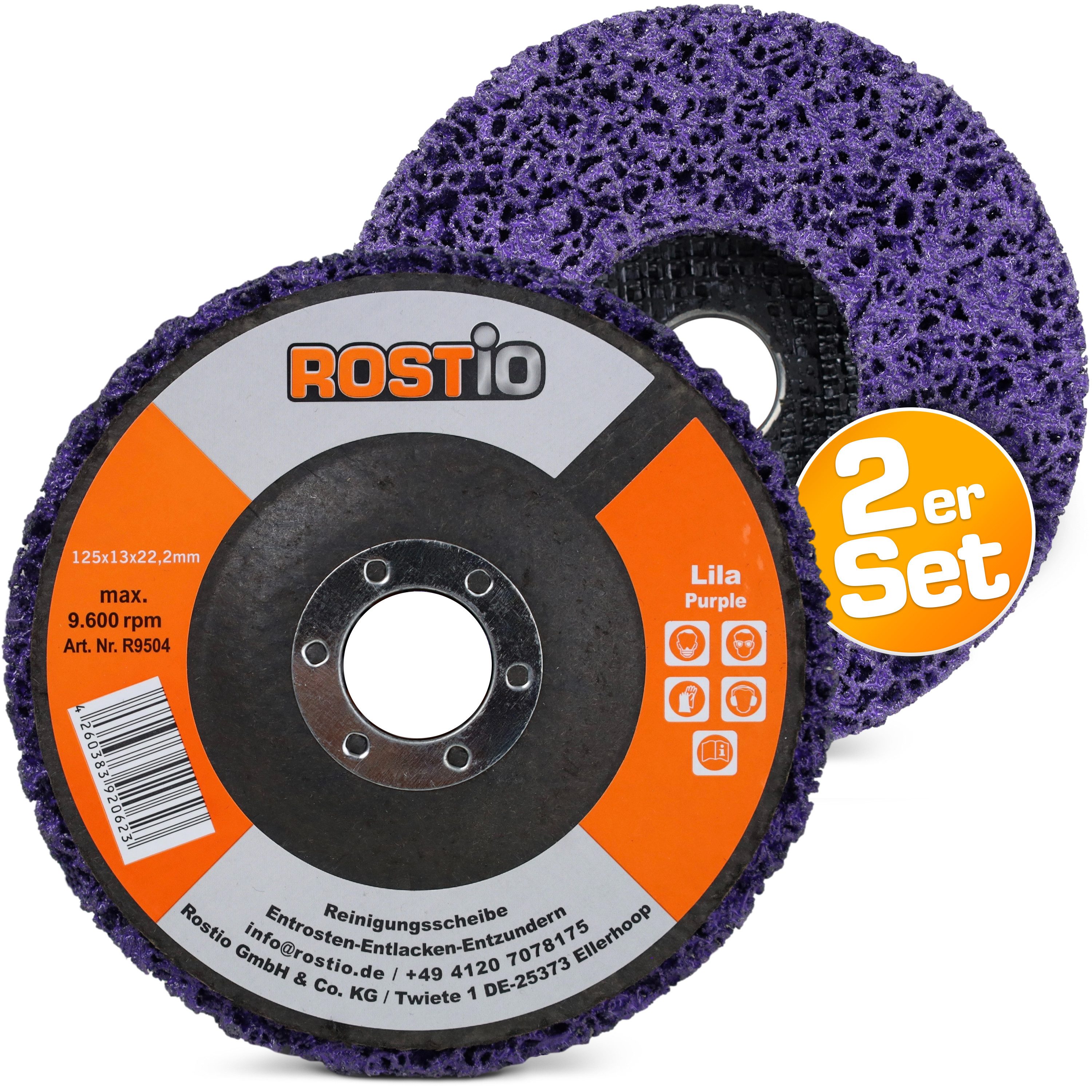 Rostio Schleifscheibe 2x CSD Scheibe lila 125 mm Winkelschleifer - Reinigungsscheibe CBS, (1 St), 2er Set