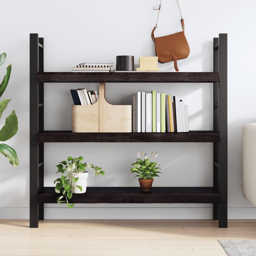 vidaXL Regal Wandregal Dunkelbraun 120x30x(2-6)cm Massivholz günstig online kaufen