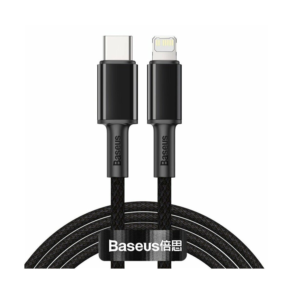 Baseus Baseus Geflochtenes Kabel Typ-C auf Lightning, PD, 20W, 2m (Schwarz) Smartphone-Kabel