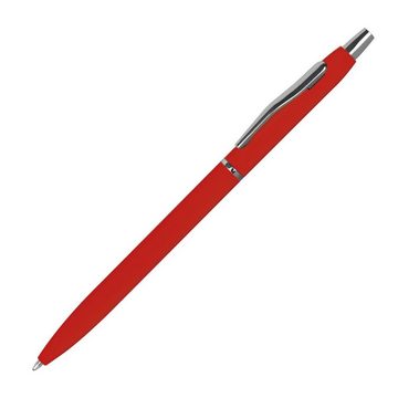 Livepac Office Kugelschreiber 10 Schlanke Metall-Kugelschreiber / gummiert / Farbe: rot