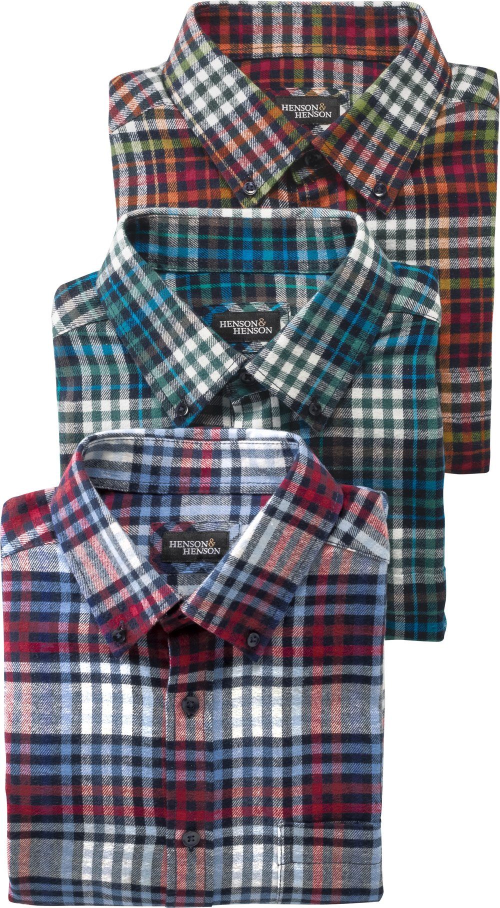 HENSON&HENSON Flanellhemd (3er Pack) mit wohltuendem günstig online kaufen