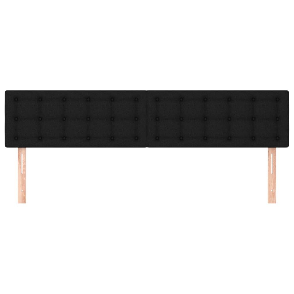 vidaXL Bett Kopfteile Schwarz 200x5x78/88 cm Stoff (1-tlg)