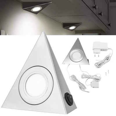 LETGOSPT LED Unterbauleuchte Küchenleuchte ink 3x2W 6000-6500K, Unterbauleuchte Set, LED fest integriert, Tageslichtweiß, Einbaustrahler, Küchen-Unterbau-Leuchten