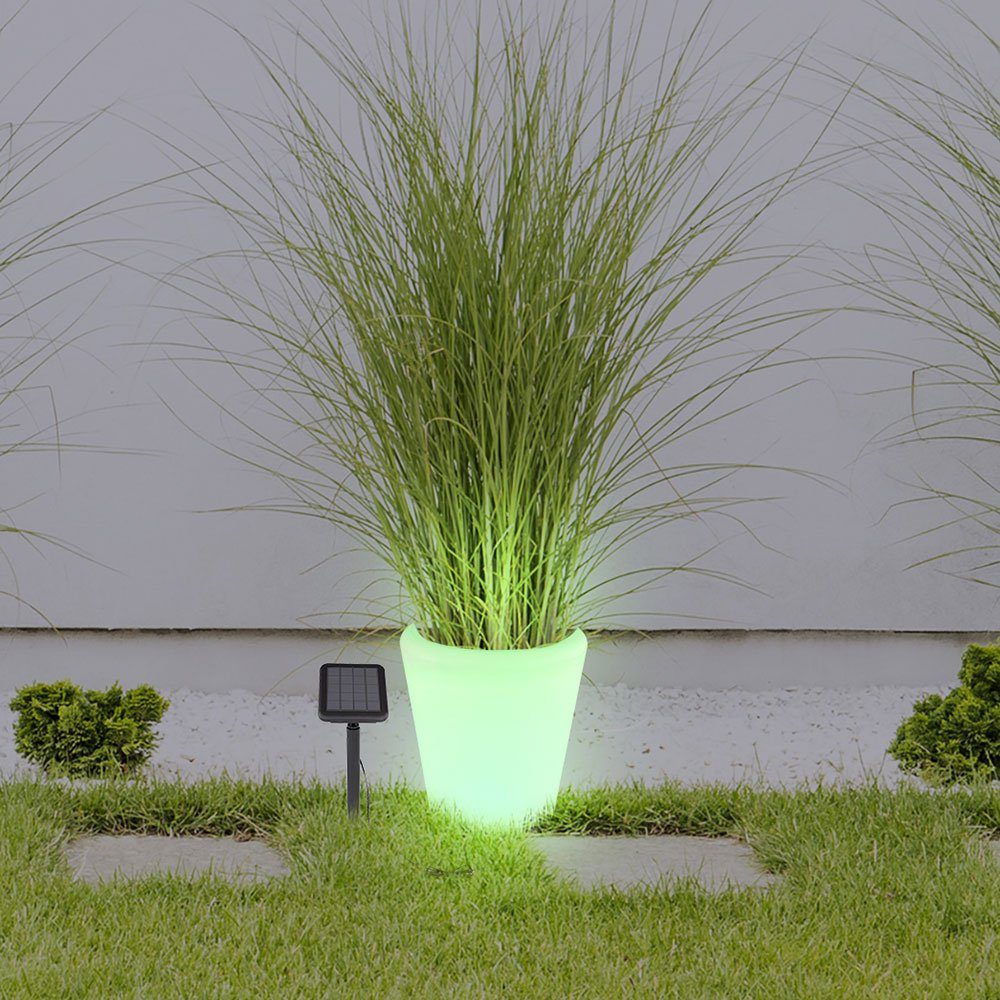Garten Blumen Warmweiß, Leuchte Solar LED-Leuchtmittel Gartenleuchte, fest verbaut, Dekoration LED Farbwechsel, Topf Pflanzen RGB etc-shop Design