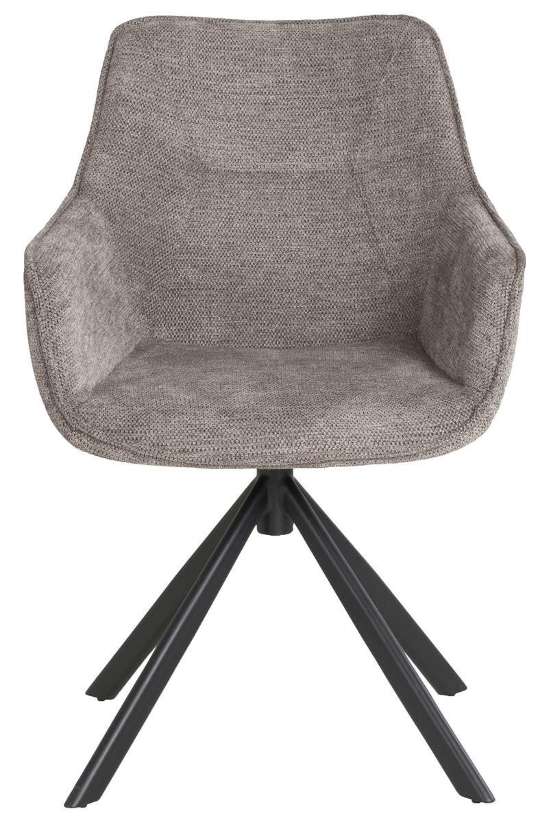 bene living Sessel San Carlo - drehbar - hellgrau (1-St), Metall-Gestell - durchgehende Arm- und Rückenlehne