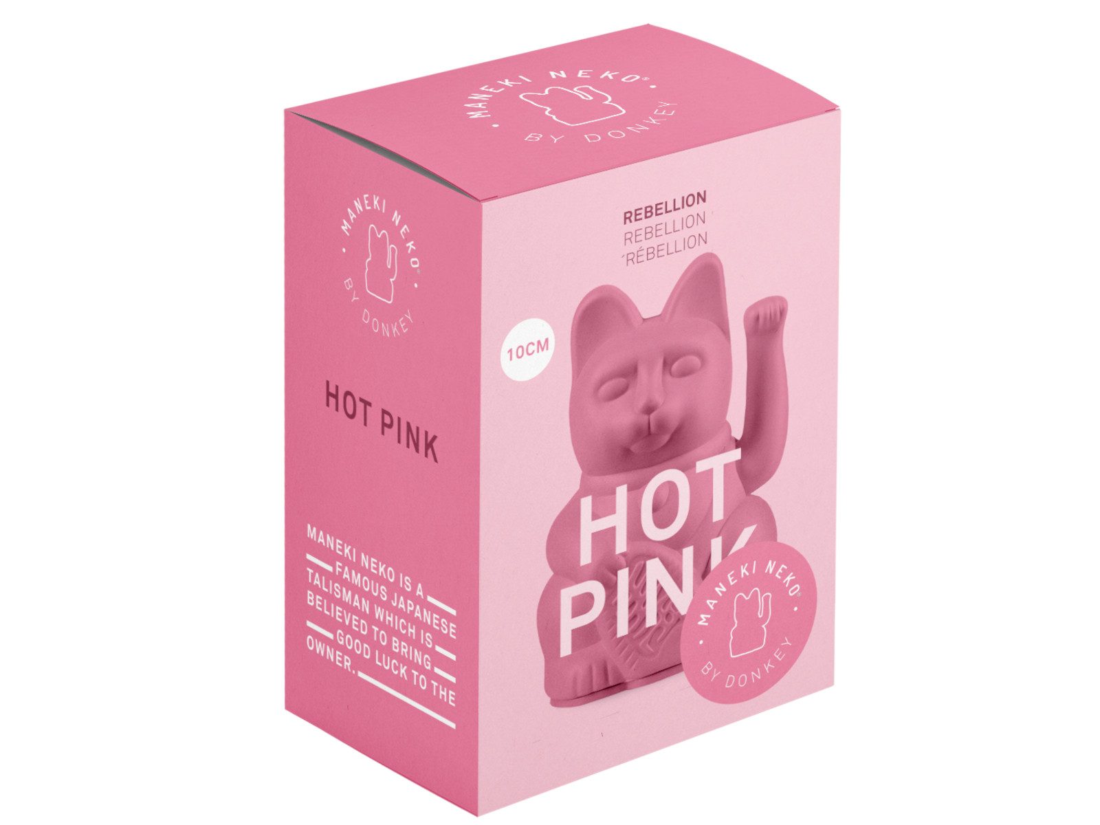Donkey Products Dekofigur Lucky Cat Mini Winkekatze hot pink 10cm