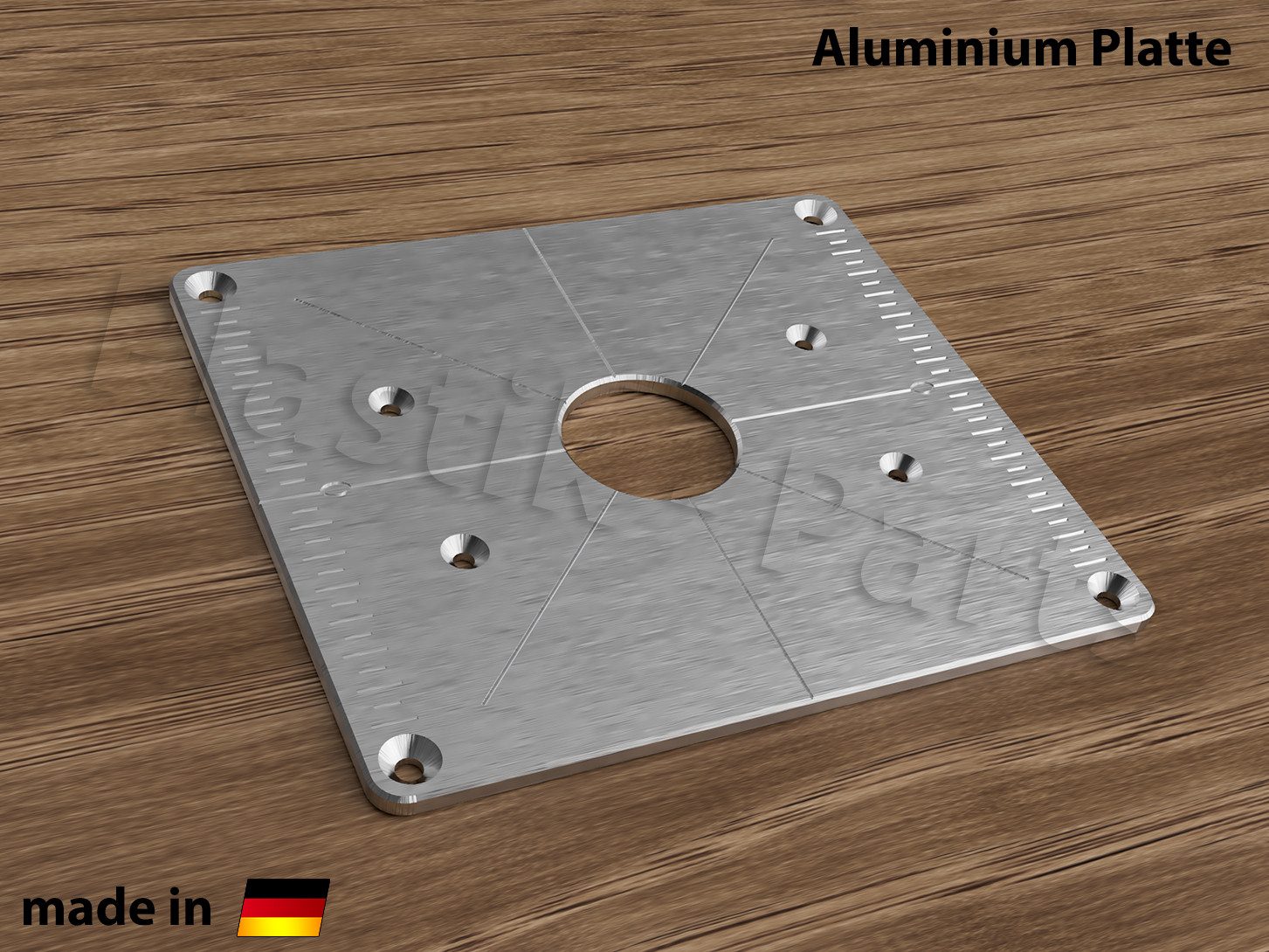 Fräser-Set ALU Befestigungsplatte Einlegeplatte Frästisch Parkside POF 1200 D3