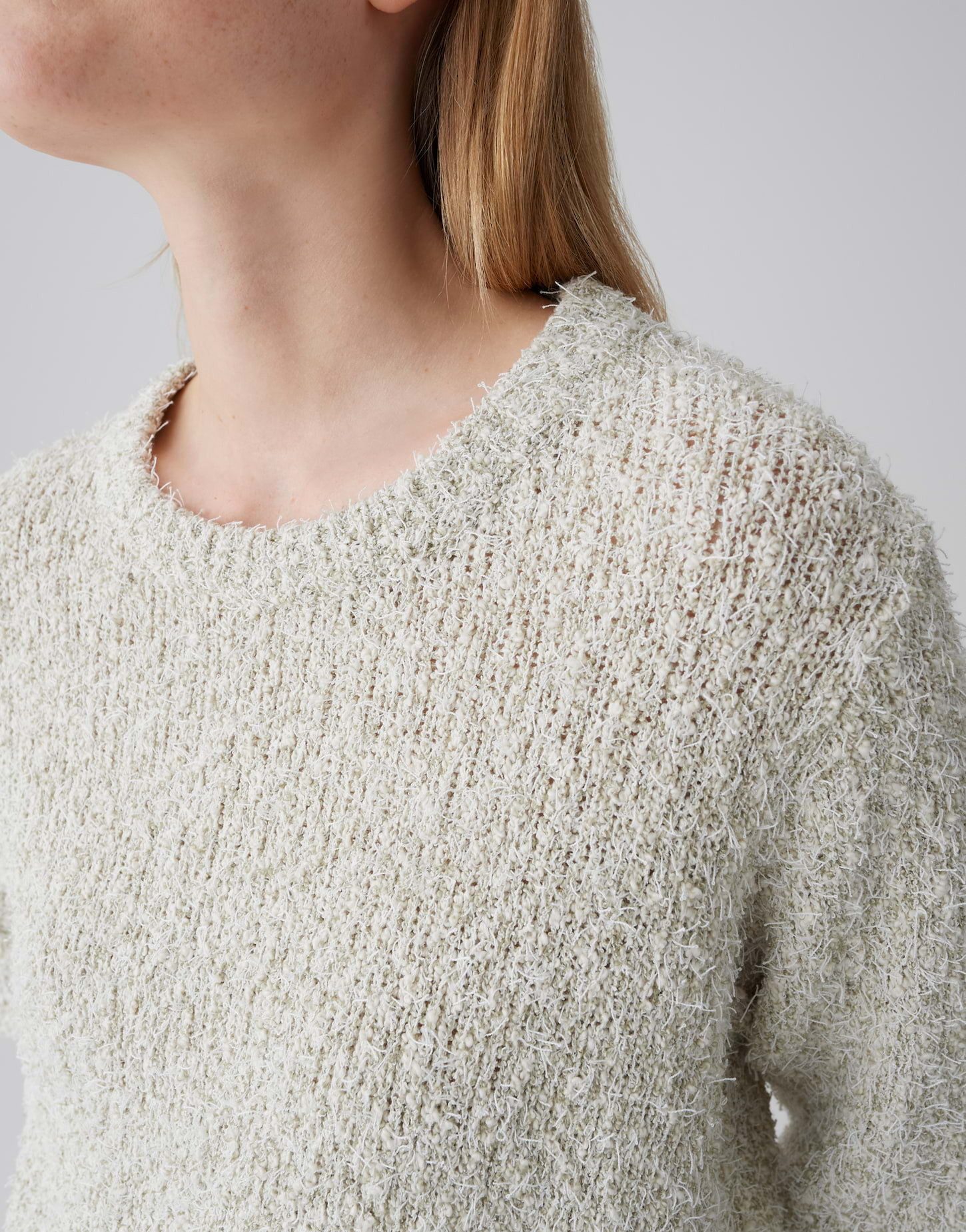 OPUS Strickpullover Pamos Halbarm mit Rundhalsausschnitt