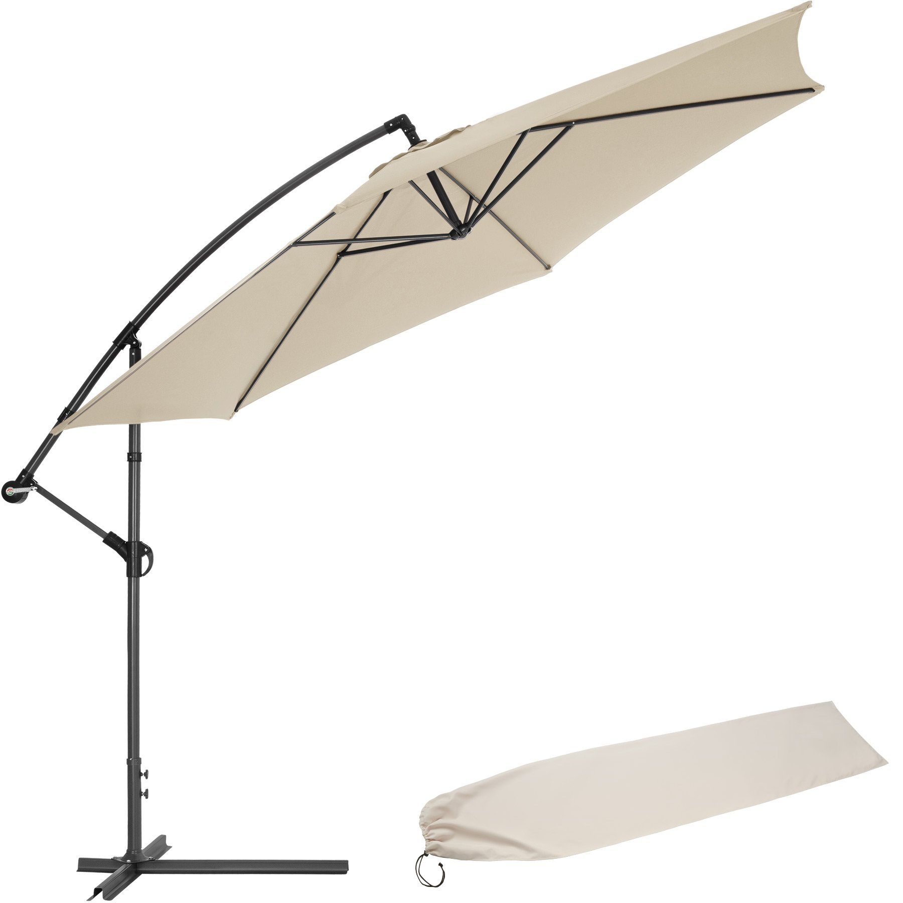 tectake Sonnenschirm Sonnenschirm Ampelschirm Ciccio Ø 350cm mit