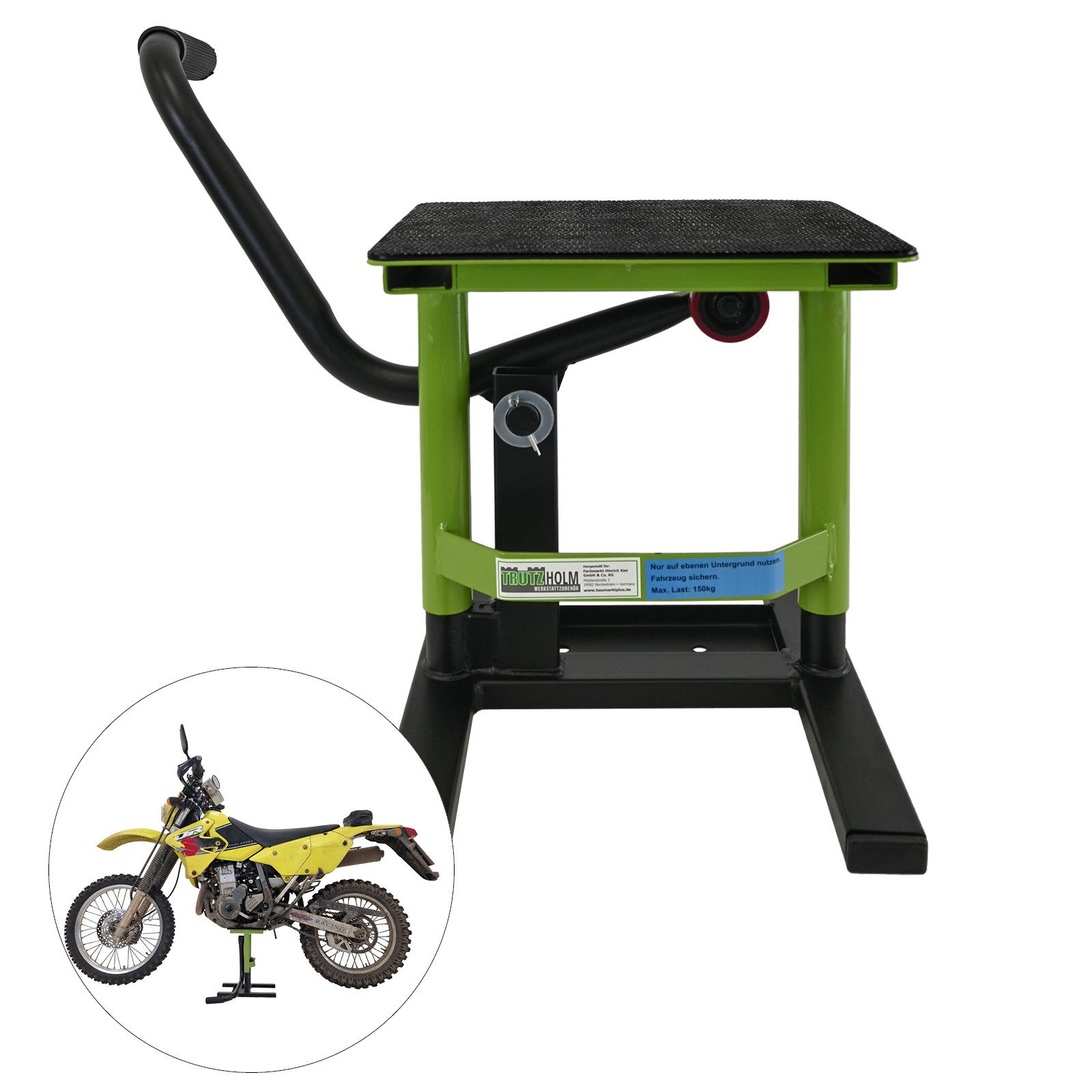 Druckluftgeräte-Set 150 kg Hubhöhe 320/400 mm Stahl Motorrad Hebebühne Heber Hubständer