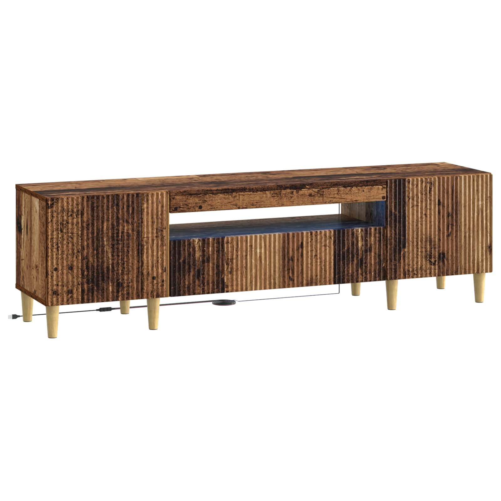 vidaXL TV-Schrank LED-TV-Schrank Altholz Holzwerkstoff