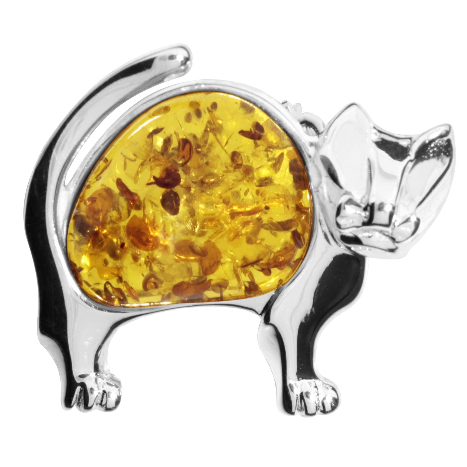 Brosche Ostsee-Schmuck Brosche Katze Brosche Katze
