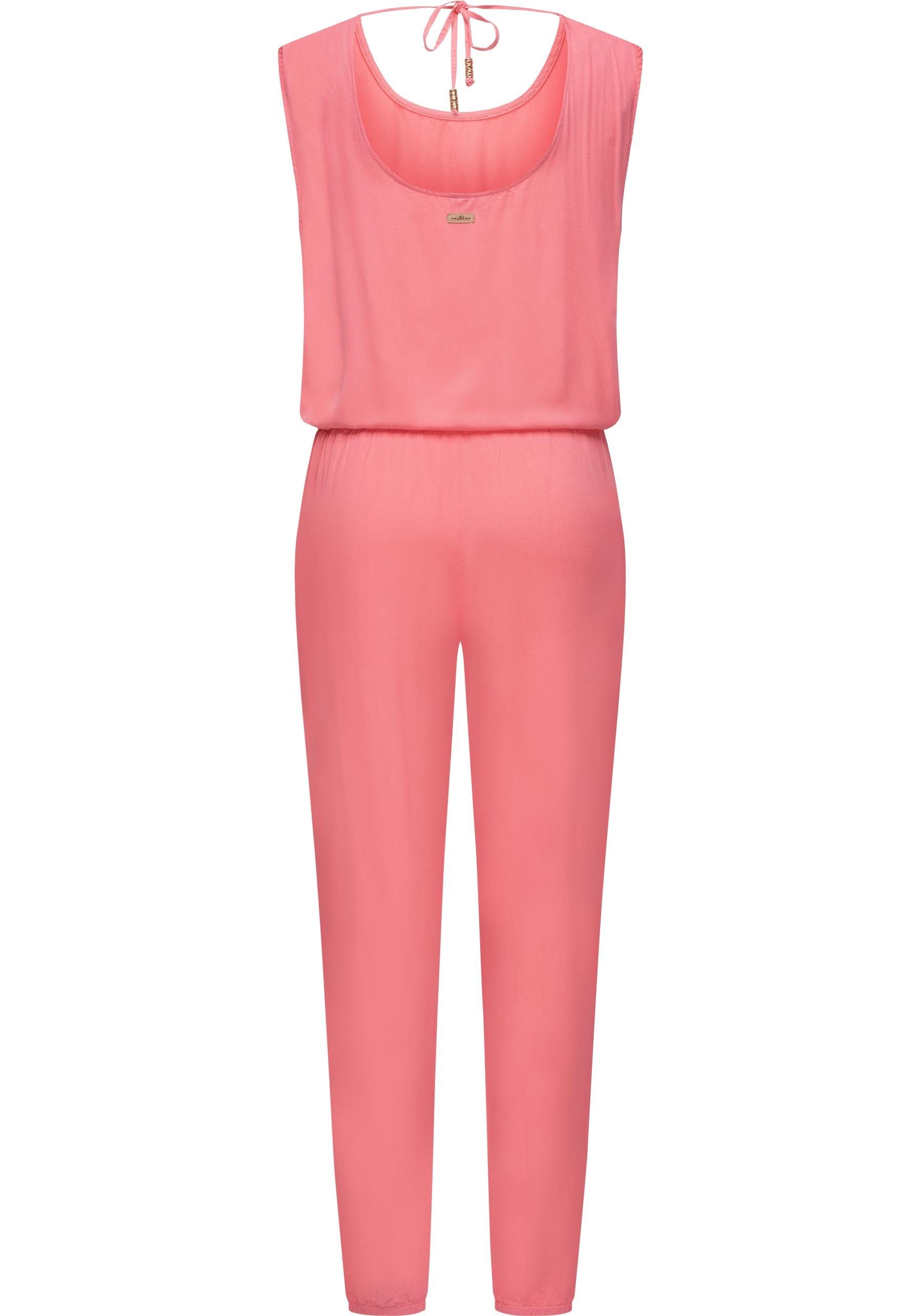 Ragwear Jumpsuit Noveel schicker, langer Damen Overall mit Bindeband