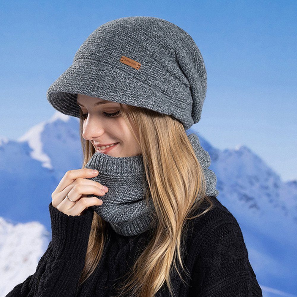 Winterwarme Mütze Gelb Winddicht, Mütze Anzug, Mit & & Krempe, Strickmütze Schal, Blusmart Schal Schal