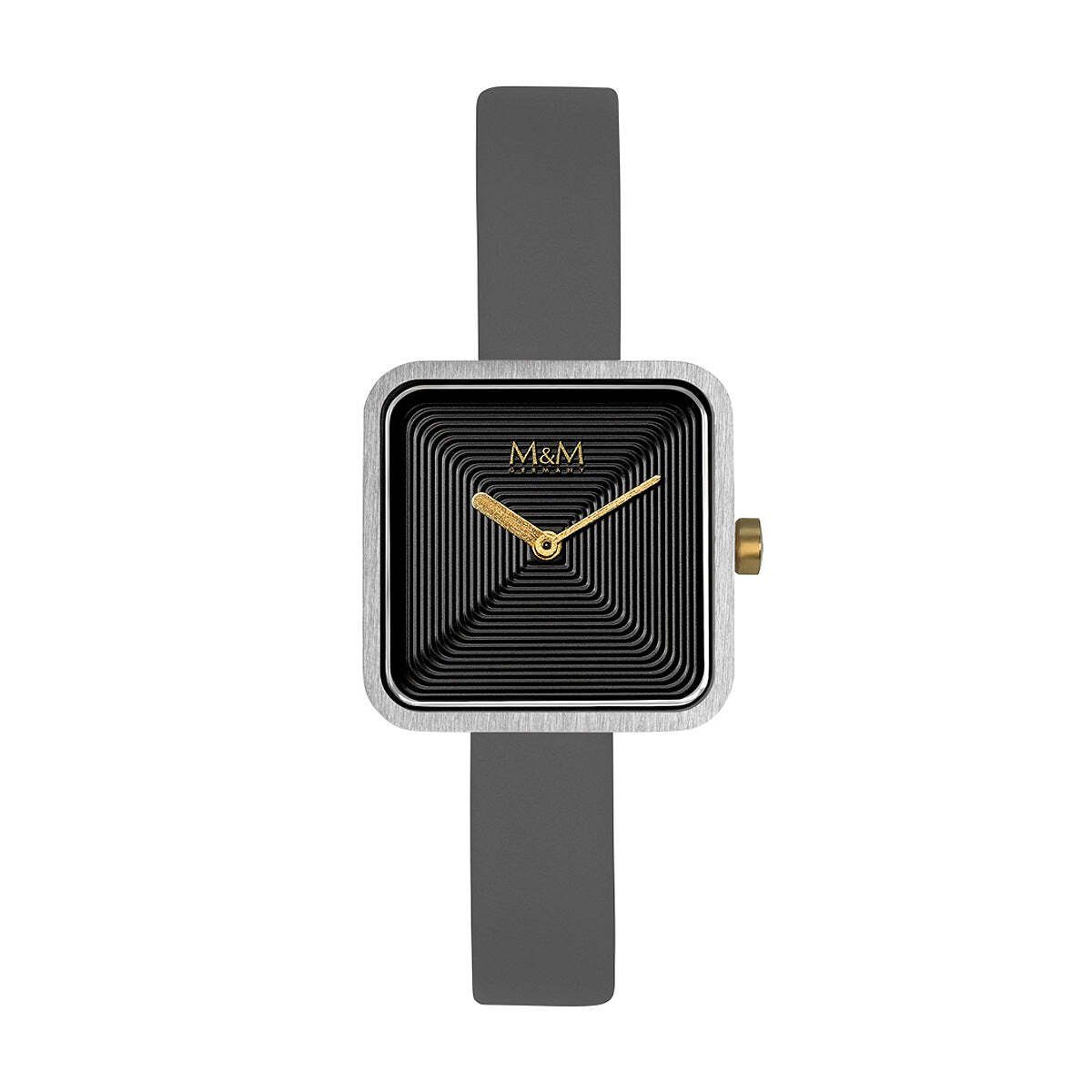 M&M Quarzuhr Armbanduhr Damen Leder Mini Square (1-tlg), Analoguhr, Damenuhr mit Lederarmband eckig, Designer Uhr, deutsche Manufaktur, inkl. edles Etui mehr