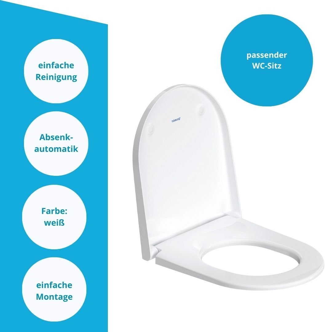 Duravit Tiefspül-WC Duravit Wand WC spülrandlos WC Sitz Schallschutz, Wand Montage, Abgang waagerecht, LotusClean-Beschichtung