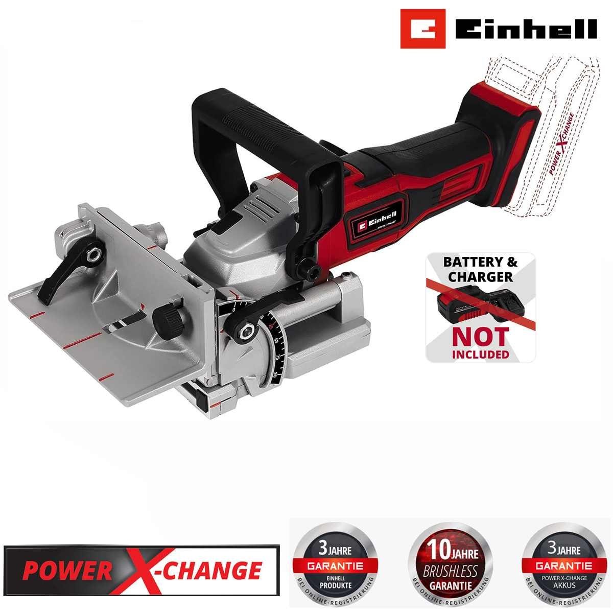 Einhell Flachdübelfräse Einhell Akku-Flachdübelfräse TE-BJ 18 Li-Solo Power X-Change 18 V