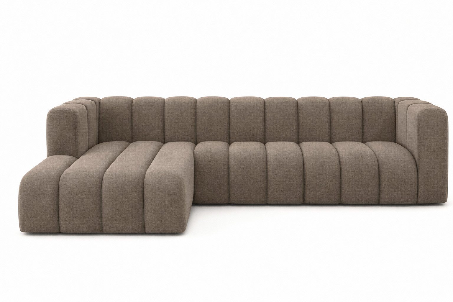 Kaiser Möbel Ecksofa Moderne aus Veloursstoff Salvador Grand L 318 cm, Ecksofa, Tiefe Sitzflächen,Premium-Velours Salvador,Design Soft-Cube