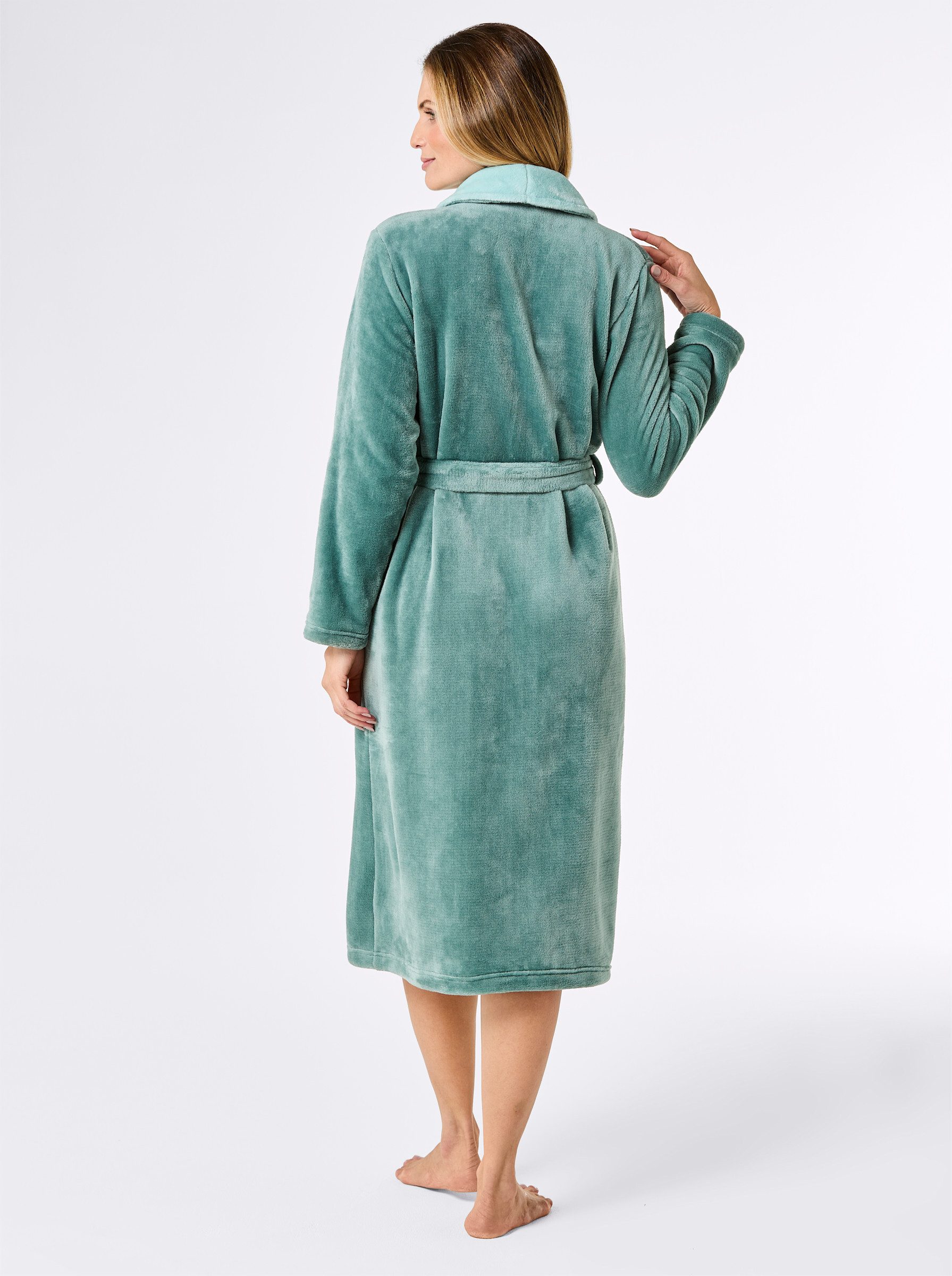 Witt Morgenmantel Morgenmantel Langarm, Polyester, Bindeband, Fleece