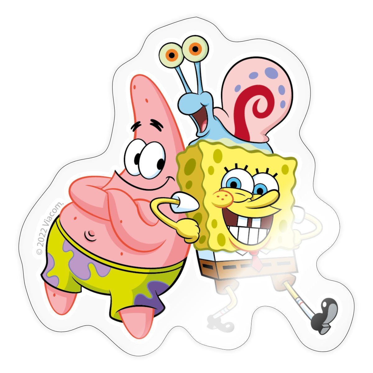 Spreadshirt Aufkleber SpongeBob Schwammkopf Mit Patrick & Gary Sticker Aufkleber