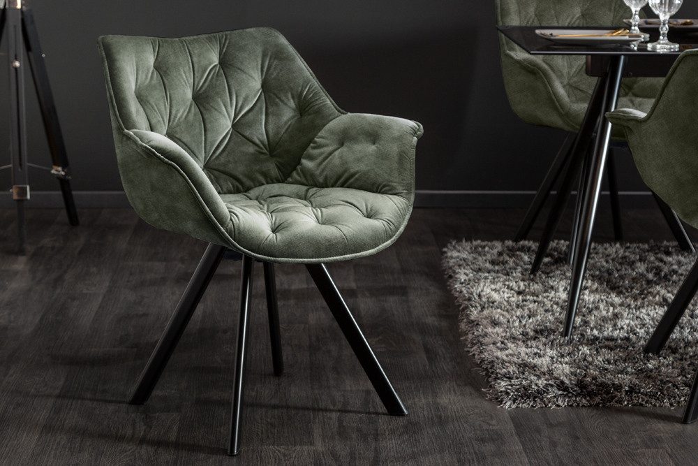 riess-ambiente Polsterstuhl THE DUTCH COMFORT dunkelgrün / schwarz (Einzela günstig online kaufen