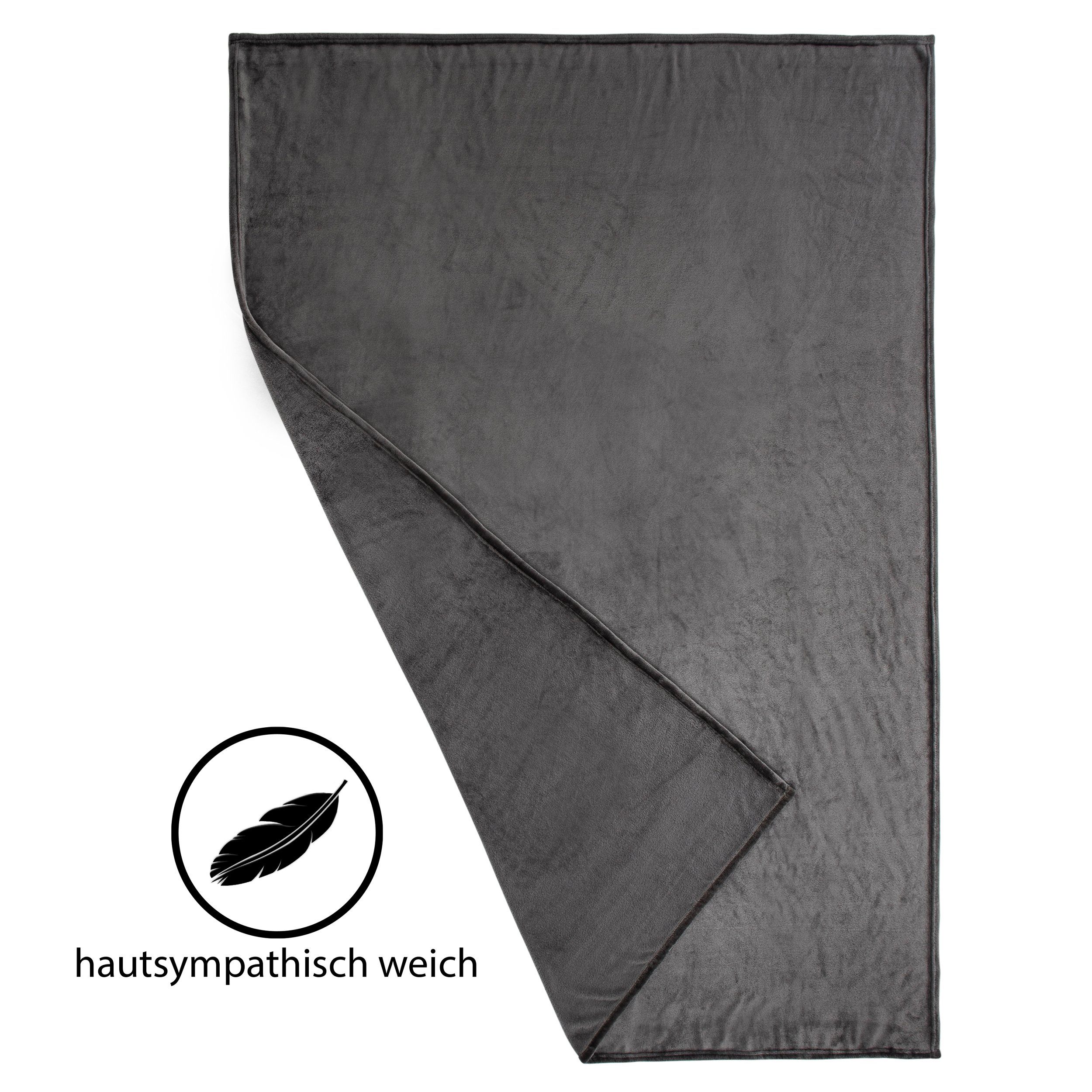 Wohndecke Cashmere Touch flauschige Sofadecke, Zestri, Couchdecke kuschelig & warm für Winter, verschiedene Farben
