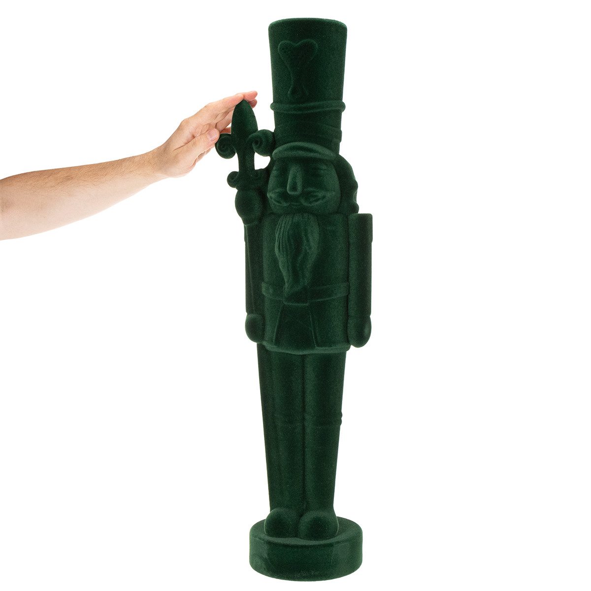 Florists Products Weihnachtsmann Nussknacker Figur mit beflockter Oberfläche als