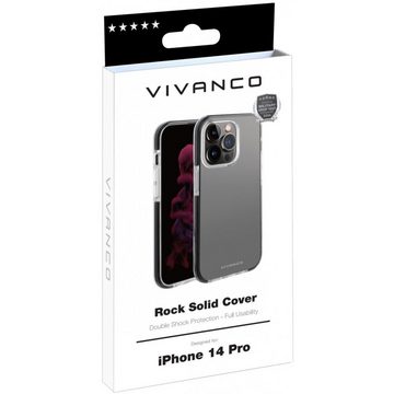 Vivanco Handyhülle Rock Solid Apple iPhone 14 Pro - Schutzhülle - transparent/schwarz