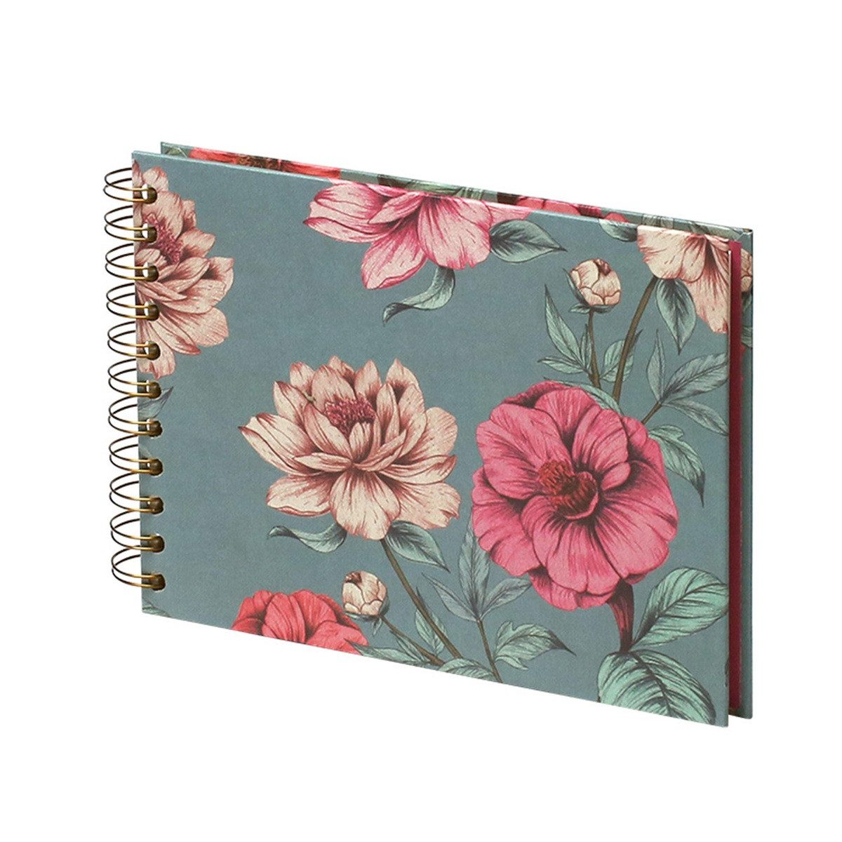Rössler Fotoalbum RÖSSLER Fotoalbum Wire-O Valentina Floral 195x145mm 40 Seiten weiß