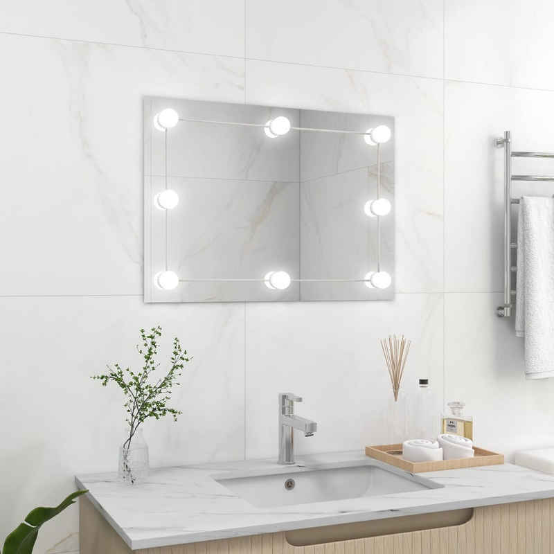 vidaXL Spiegel Wandspiegel ohne Rahmen mit LED-Beleuchtung Rechteckig Glas (1-St)