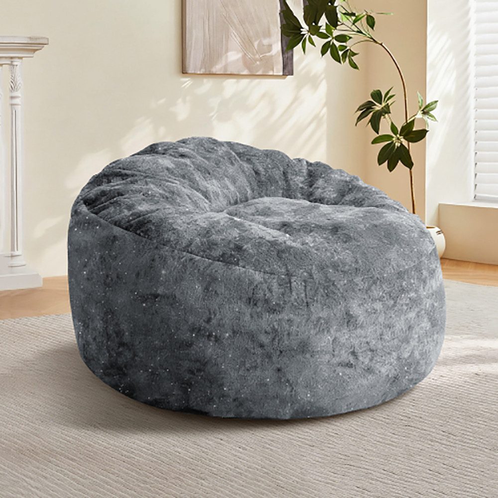 REDOM Sofa Sitzsack-Sessel mit hohem gebogenem Rücken und Ganzkörperunterstützung, ergonomischer Relaxsessel für moderne Wohnräume, Einzelsofa, Wohnzimmer Sofa