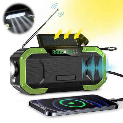 CALIYO Радіоприймачі,Digitalradios, Solarradio, Kurbelradio mit Handyladefunktion Radio (5000 mAh Powerbank mit USB-Ausgang Powerbank, FM/AM, IPX5)