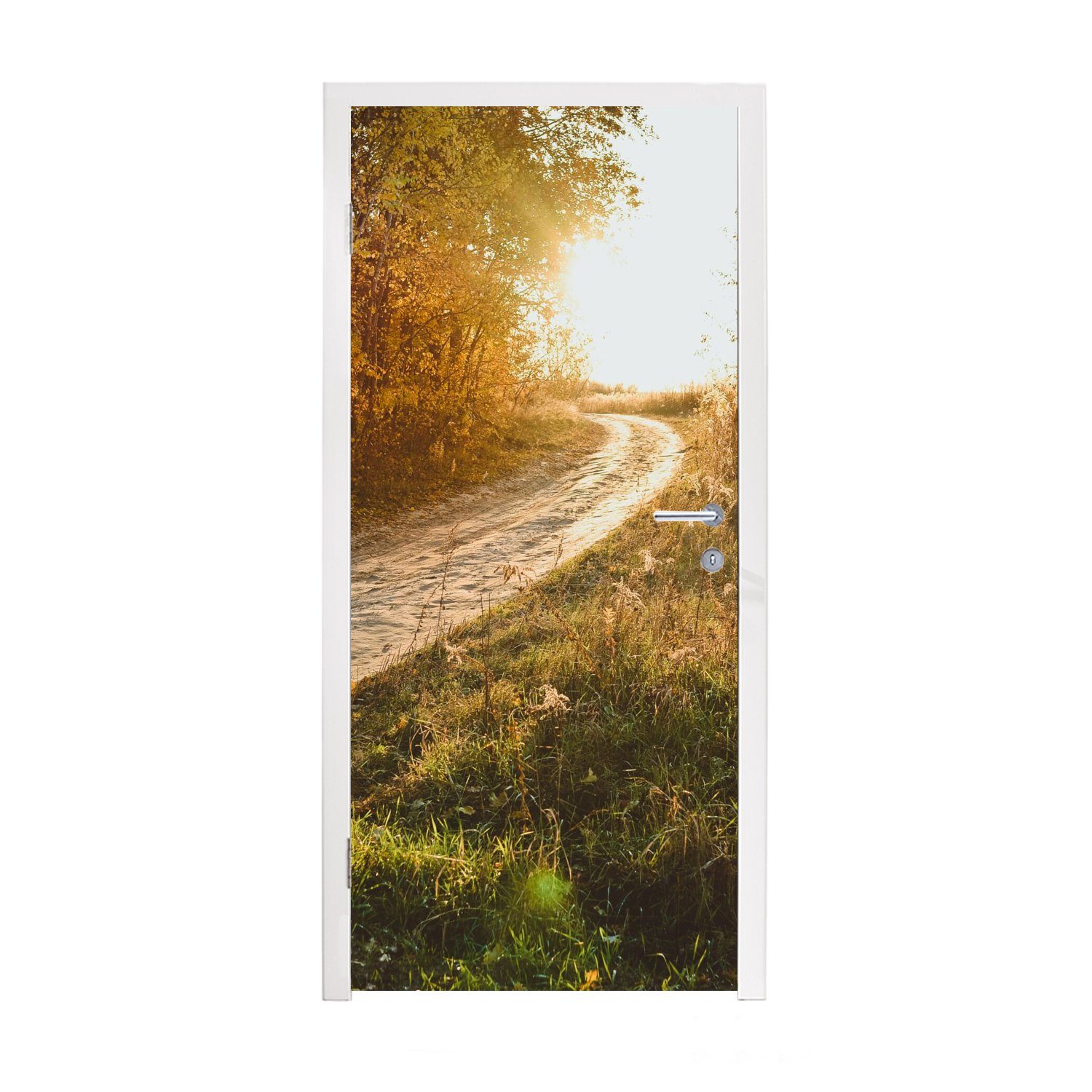 MuchoWow Türtapete Weg - Natur - Baum, Matt, bedruckt, (1 St), Fototapete für Tür, Türaufkleber, 75x205 cm | Türtapeten