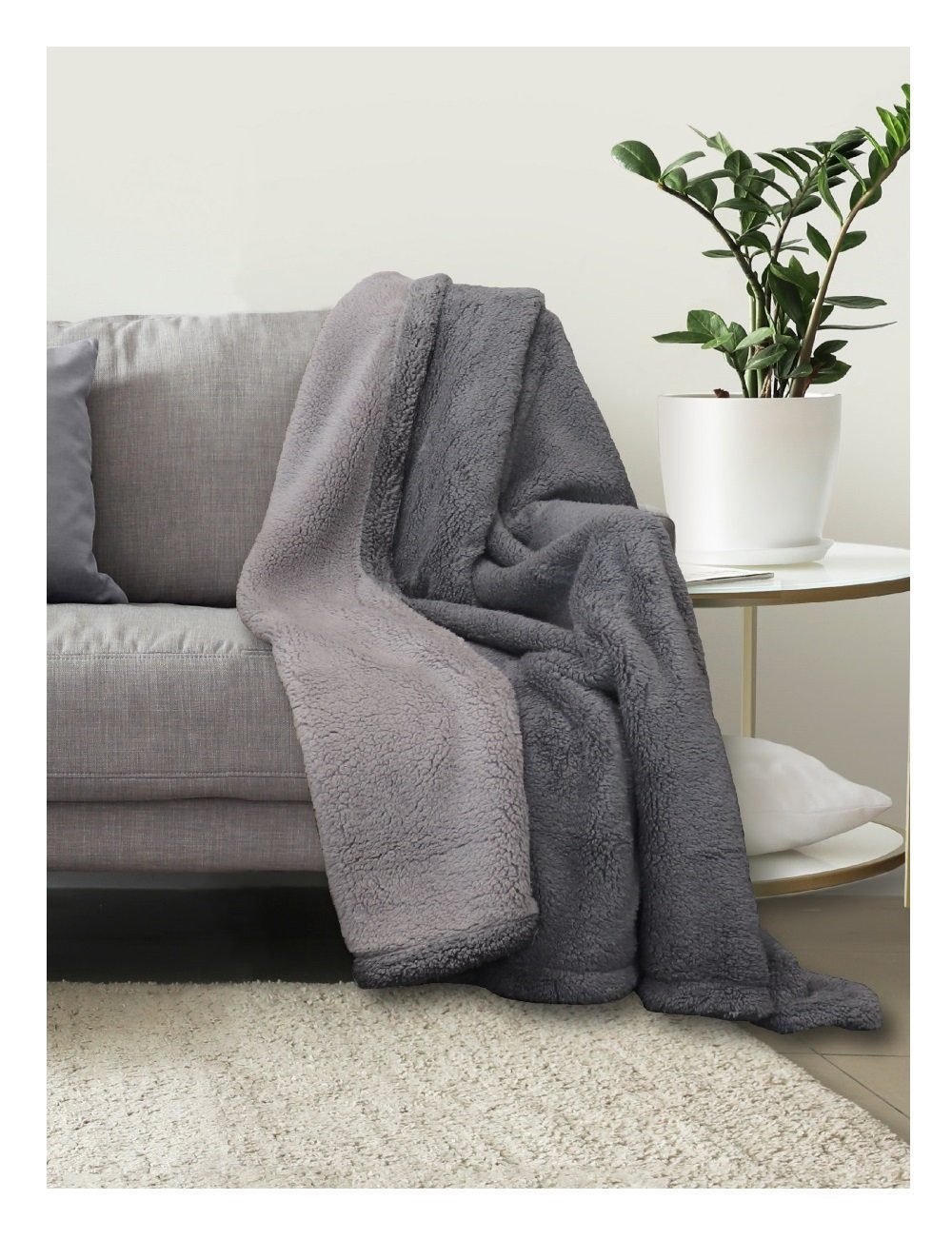 Wohndecke Lanudo® Premium Sherpa Kuscheldecke Wohndecke günstig online kaufen