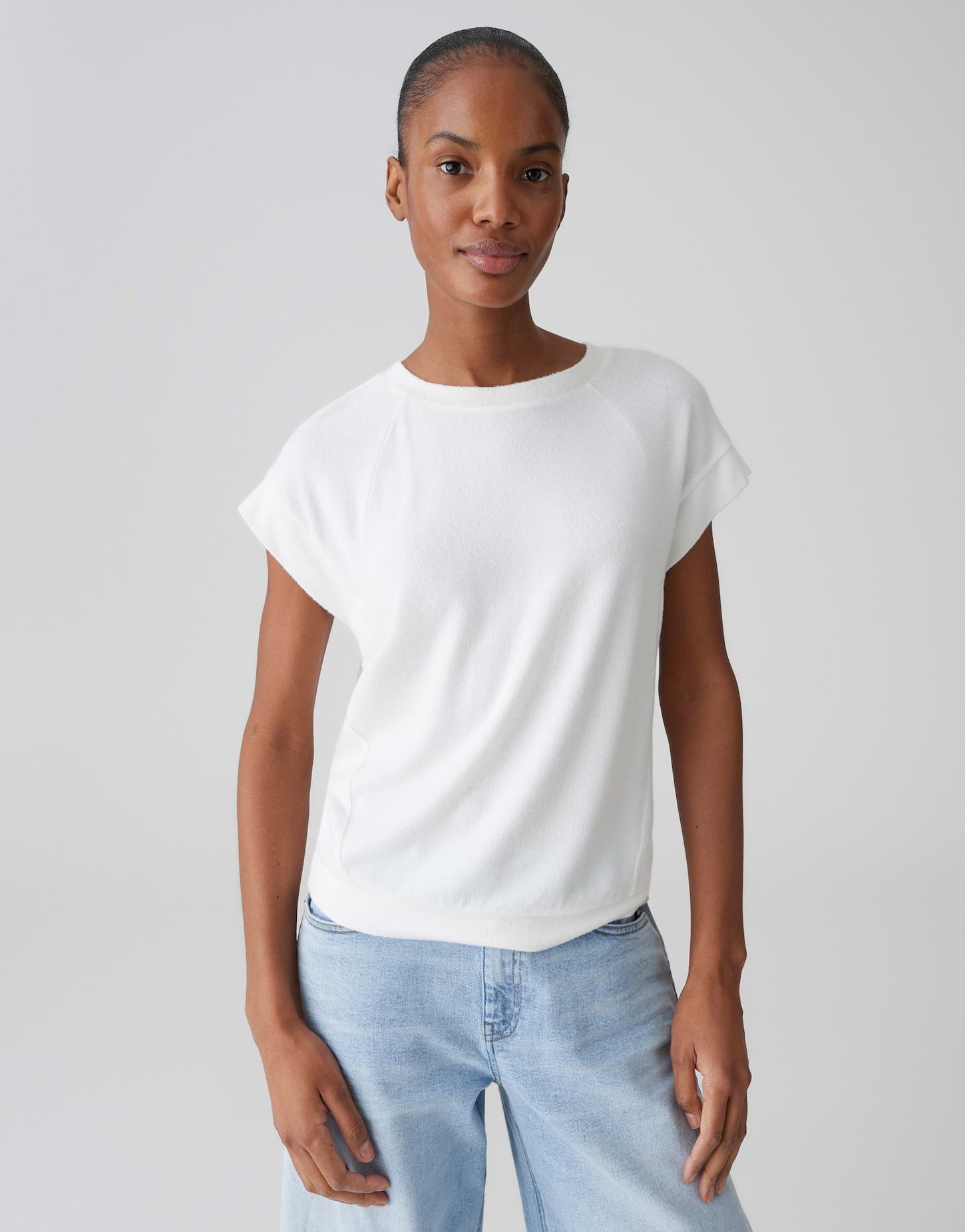 OPUS Kurzarmshirt Jerseyshirt aus ECOVERO™ Viskosemix Regular Fit