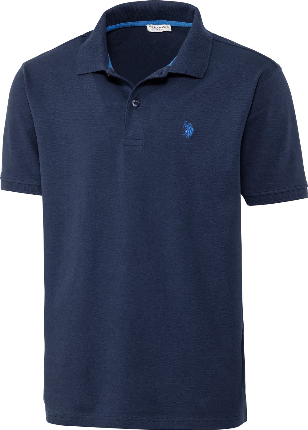 U.S. Polo Assn. Poloshirt schöne Piqué-Struktur und Logo-Stick im Kontrastton