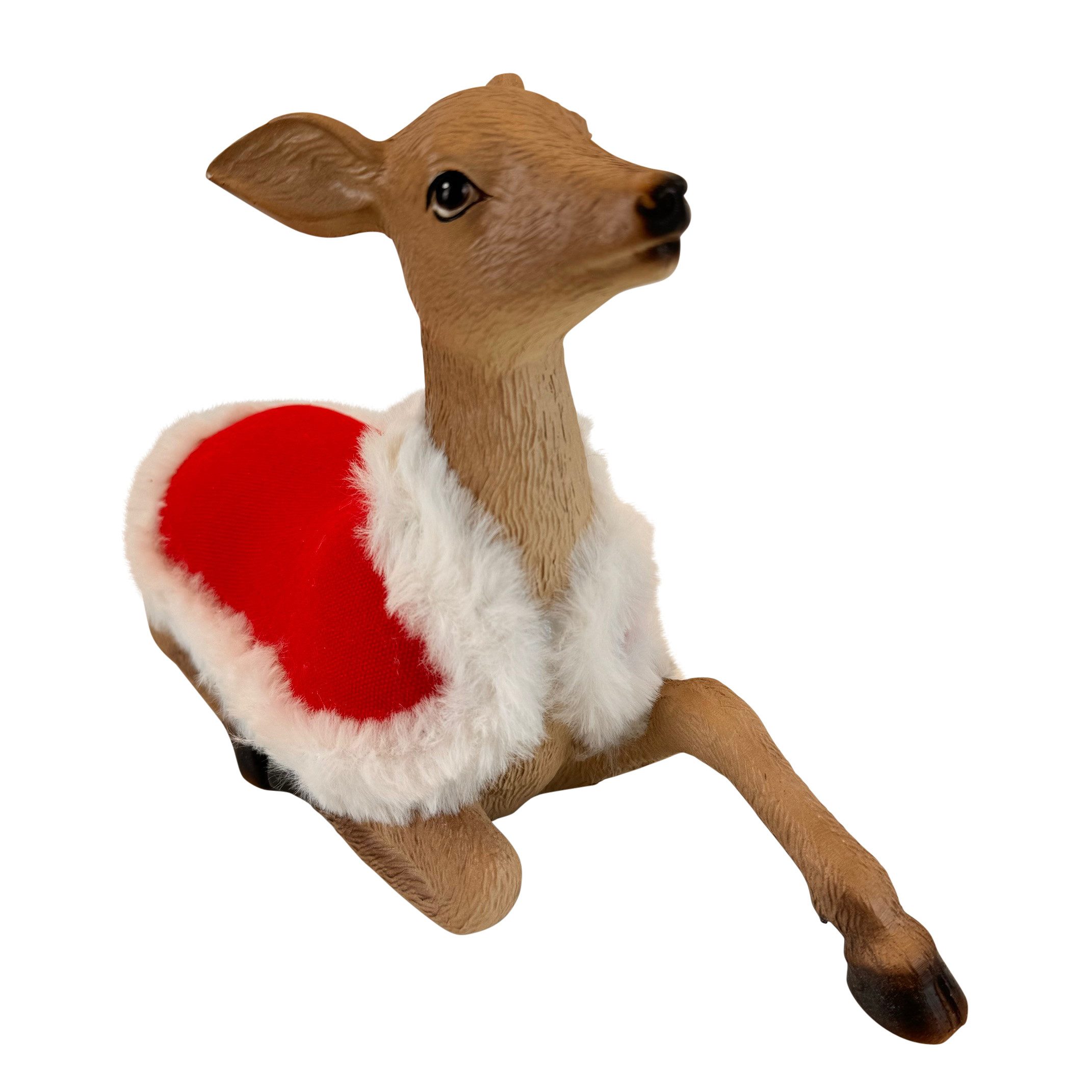 Online-Fuchs Dekofigur Reh mit weihnachtlichem Gewand (aus Polyresin (Kunst günstig online kaufen