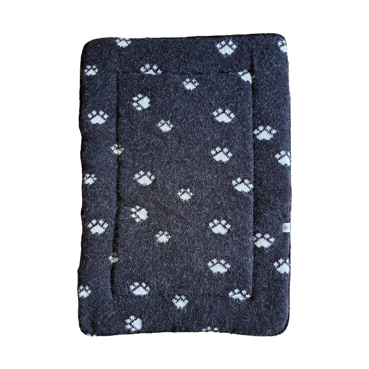 KIDKA Hundematte Hundeunterlage - Hundedecke aus 100% Wolle mit Muster Tatze - Pfote, - aus rauer isländischer Wolle
