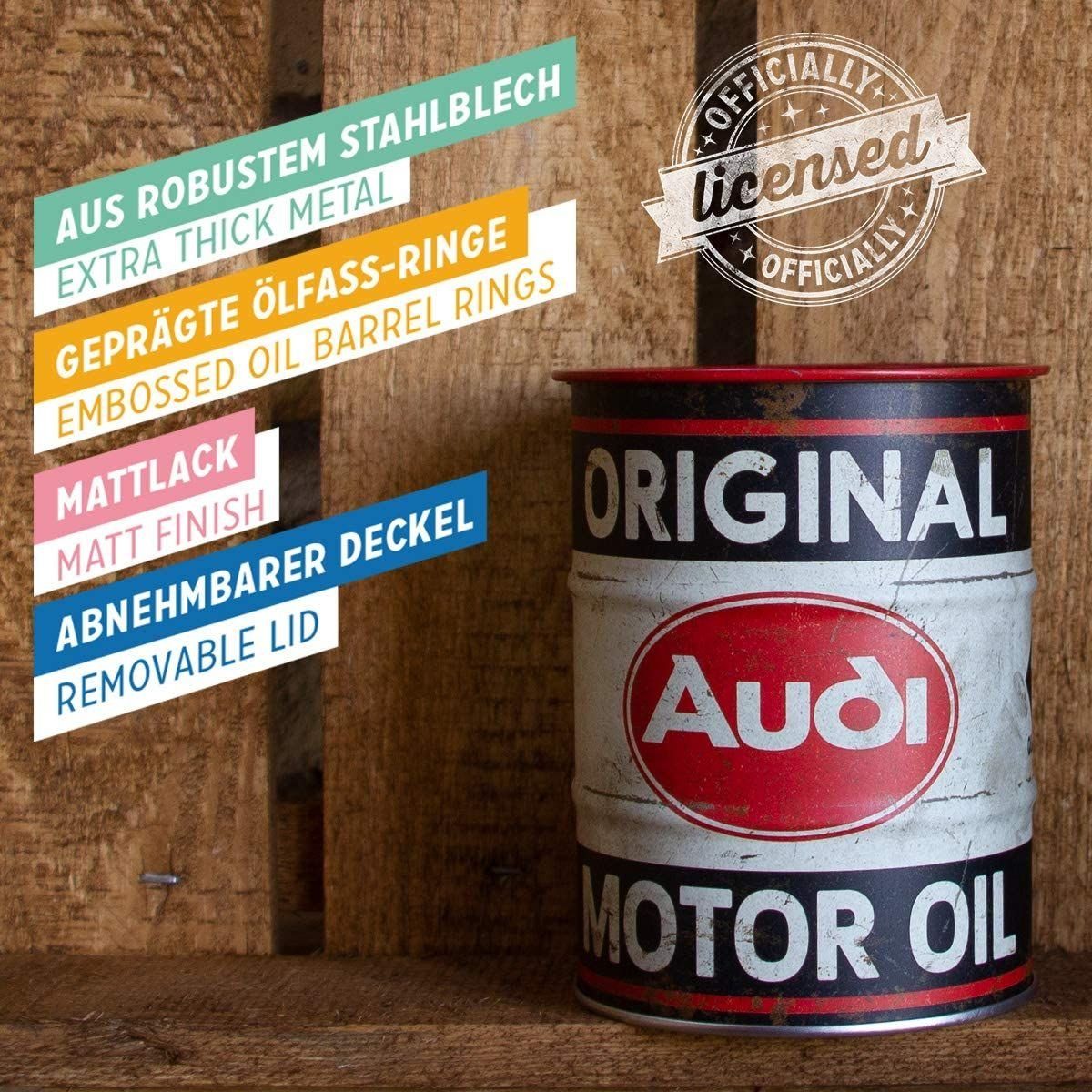 Nostalgic-Art Spardose Spardose Sparbüchse Sparschwein - AUDI Original Oil – Bild 4 von 4