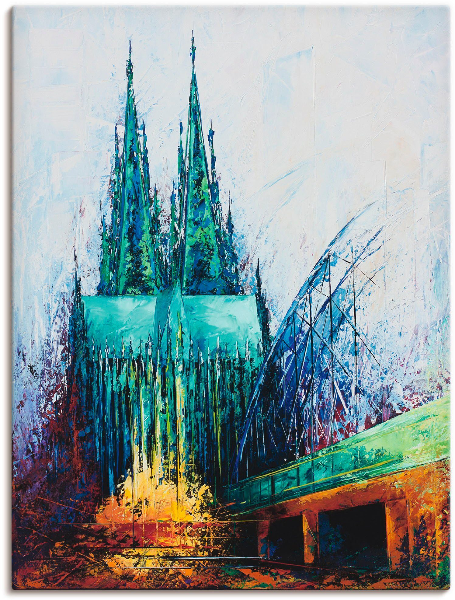 Artland Leinwandbild Kölner Dom, Deutschland (1 St), auf Holzrahmen gespannt