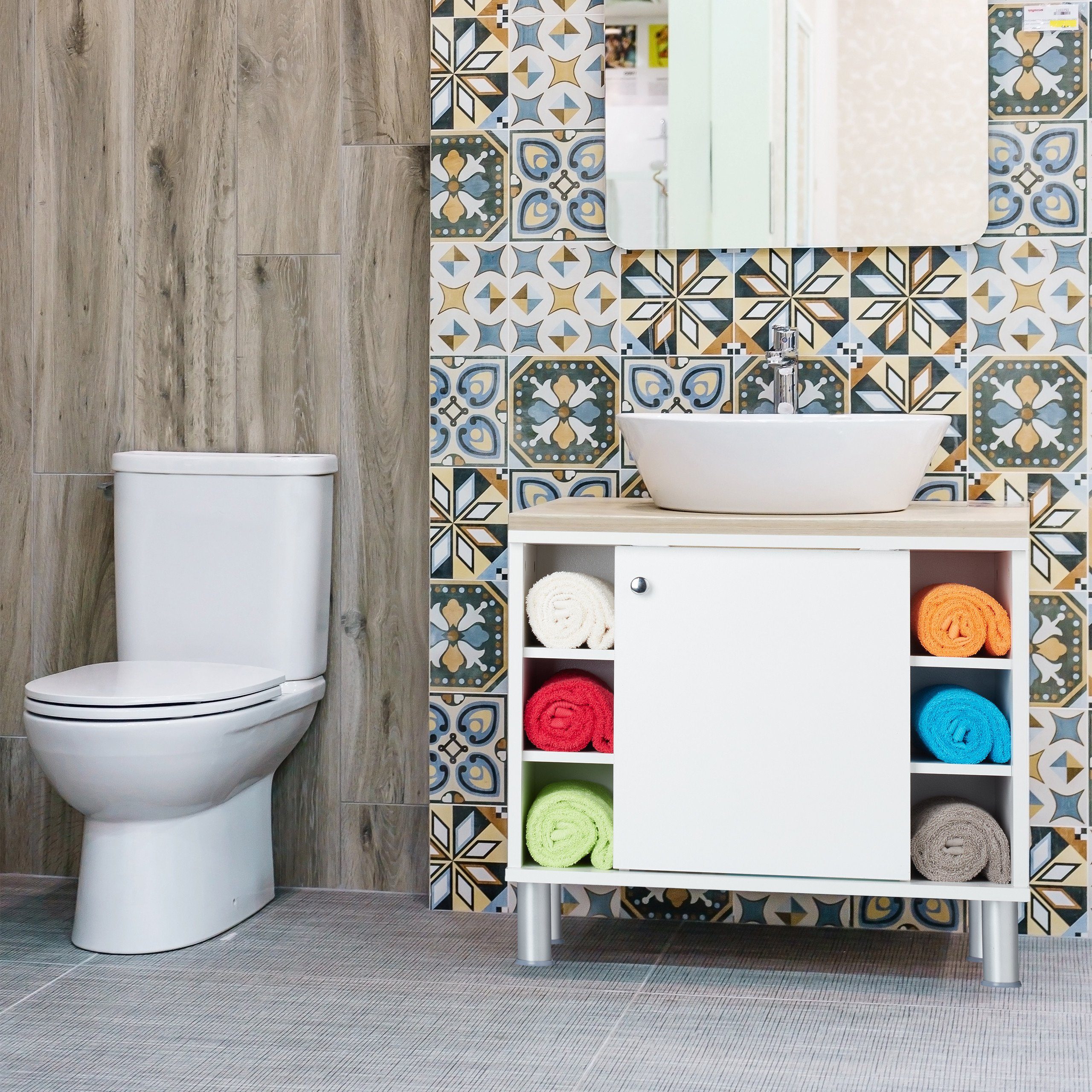 relaxdays Waschbeckenunterschrank weiß günstig online kaufen