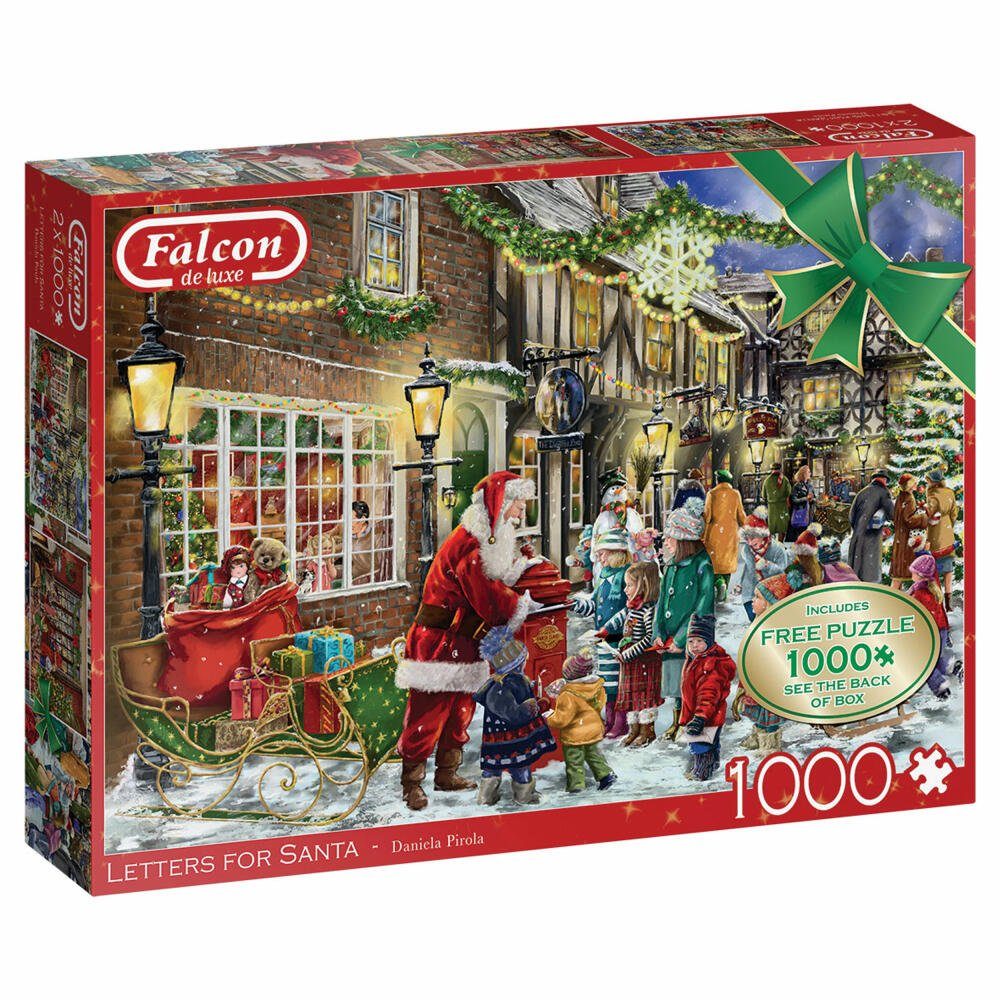 Jumbo Spiele Puzzle Falcon Letters for Santa 2 x 1000 Teile, 1000 Puzzleteile