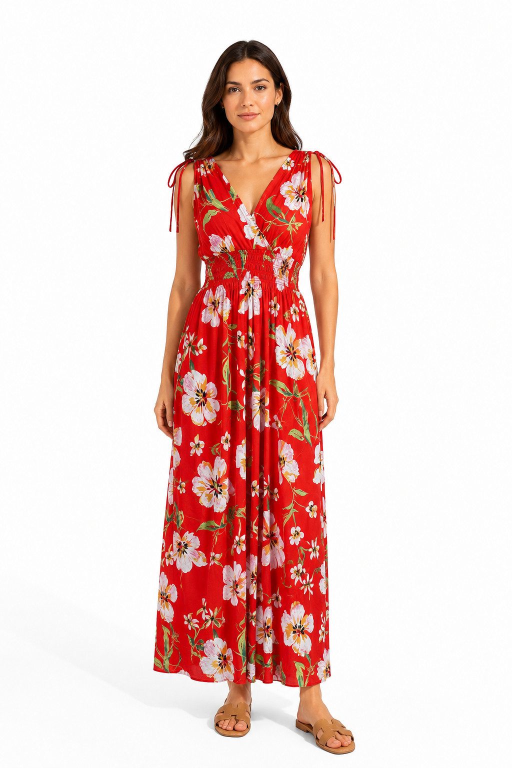 ITALY VIBES Sommerkleid - sommerliches Maxikleid mit Floralem Print und V-Ausschnitt für Damen – Bild 2 von 5