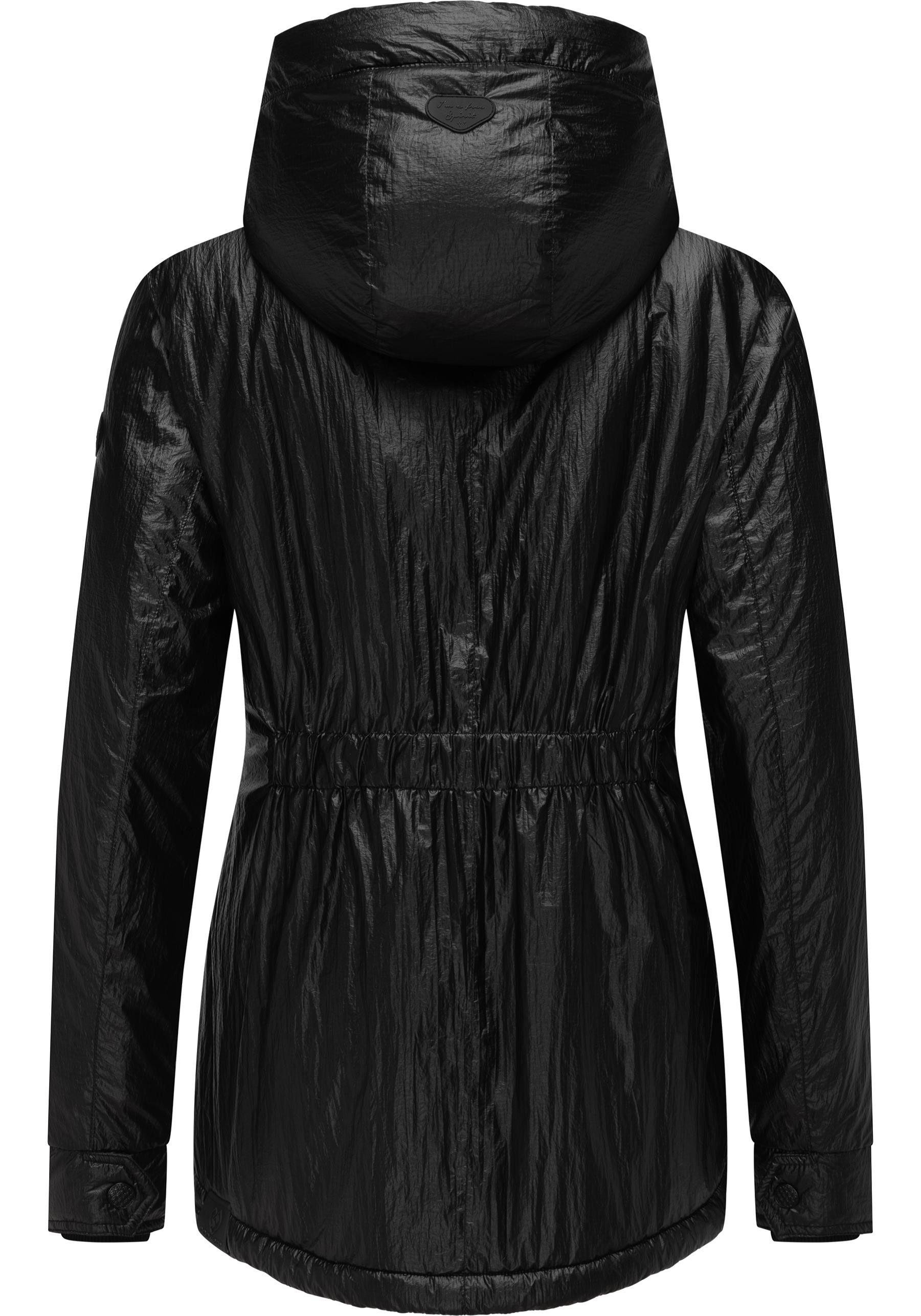 Ragwear Winterjacke Monadde Bling Glänzende warme Jacke mit Kapuze