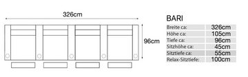 Sofanella 4-Sitzer 4-Sitzer BARI Stoffsofa Heimkinosofa Kinosessel