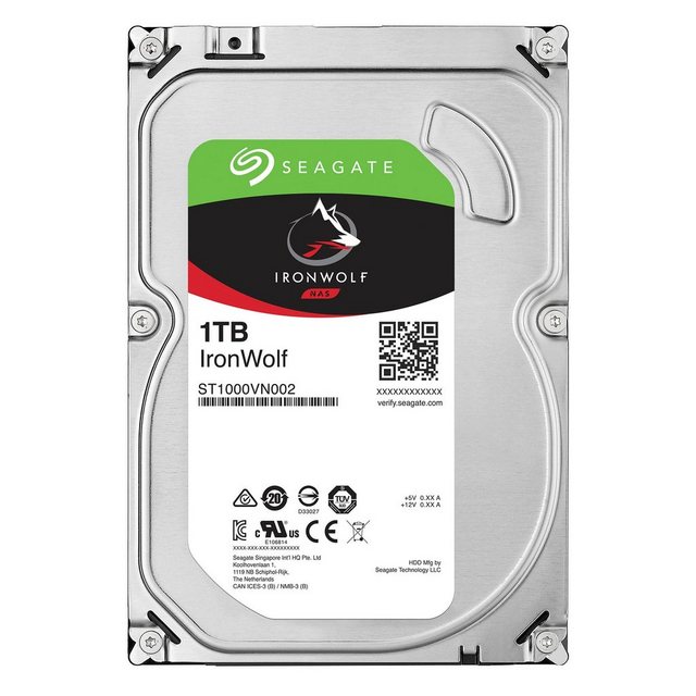 Seagate »IronWolf« HDD-NAS-Festplatte (1 TB) 3,5″ 180 MB/S Lesegeschwindigkeit, Bulk, inkl. 3 Jahre Rescue Data Recovery Services