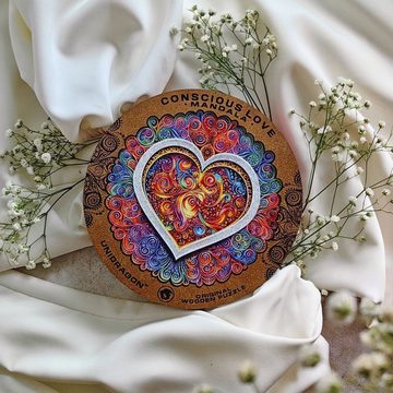 Unidragon Puzzle UNIDRAGON Holzpuzzle Mandala – Bewusste Liebe – 700 Teile, Puzzleteile